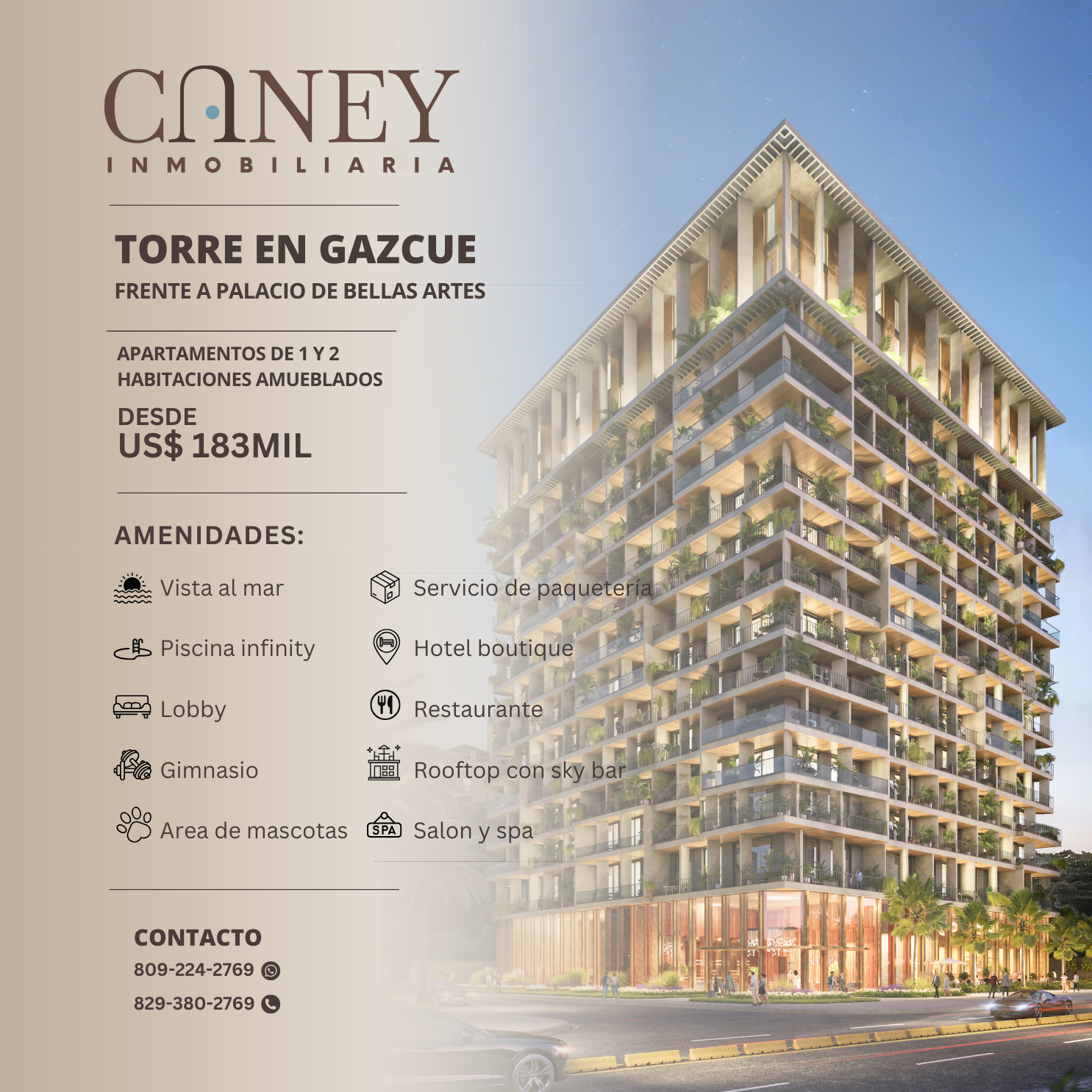 Torre en Gazcue - Frente a Bellas Artes